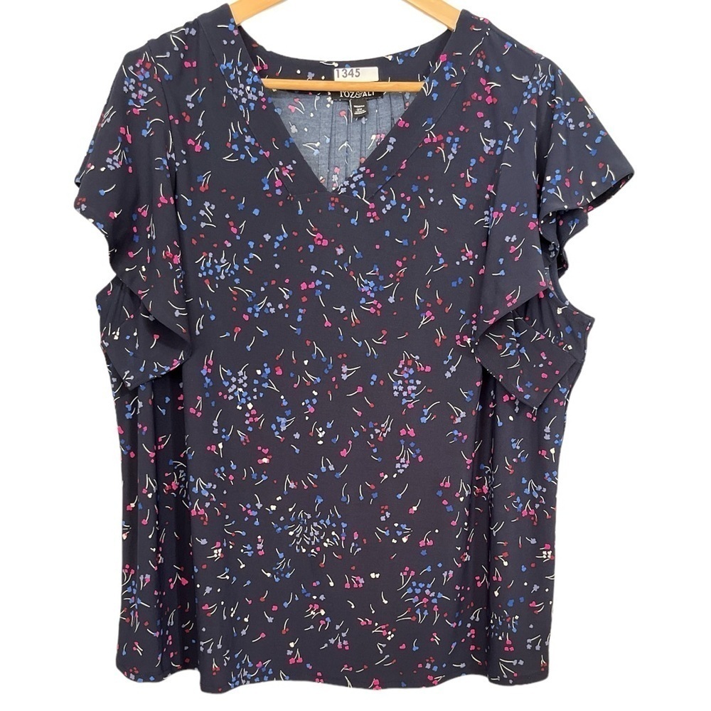 Roz & Ali Women's Plus Size Career Dressy V-Neck Stretchy Top Blouse Size 2X